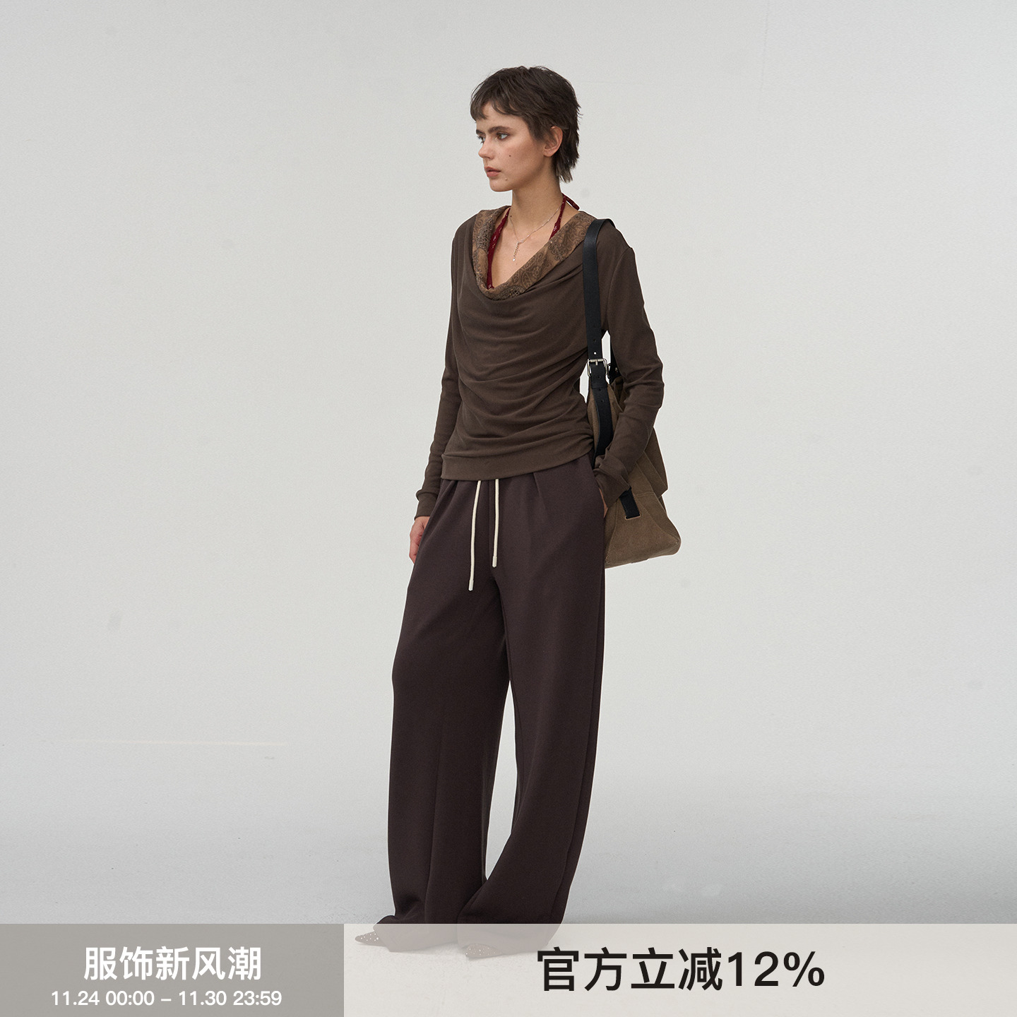 【重工荡领】BiLLconch莫代尔棉混纺复古t恤重工刺绣设计拼接长袖