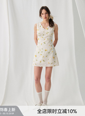 【立体绣花】BiLLconchV领收腰小花连衣裙夏日度假风