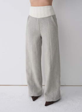 【绞花塑腰】BiLLconch色纺绞花拼接显瘦毛呢裤15%羊毛重工休闲裤