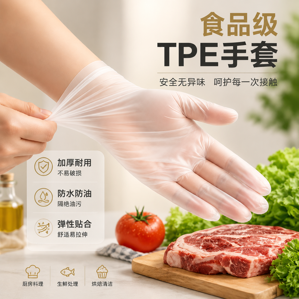 一次性手套TPE食品级专用加厚厨房家务清洁小龙虾做饭餐饮烘焙