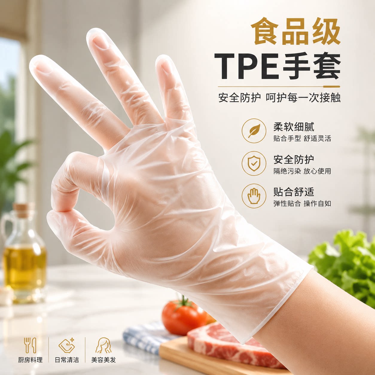 一次性手套TPE食品级专用加厚厨房家务清洁小龙虾做饭餐饮烘焙