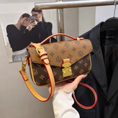 左杏女包新款 高级质感小众设计2025女包百搭单肩斜挎老花腋下包