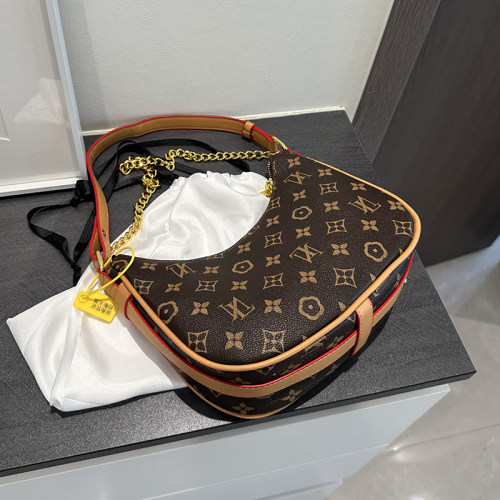 老花爆款拼色腋下包中古复古