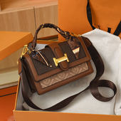 高级质感压纹包包女2025新款 潮时尚 手提小方包百搭ins单肩斜挎包