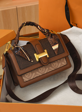 高级质感压纹包包女2026新款潮时尚手提小方包百搭ins单肩斜挎包