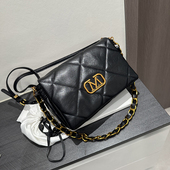 左杏高级感洋气菱格包链条单肩斜挎包大容量通勤腋下包小香风包包