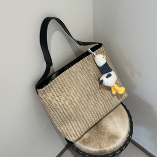 凯旋门包包女2025新款草编包大容量单肩包托特包度假沙滩包腋下包
