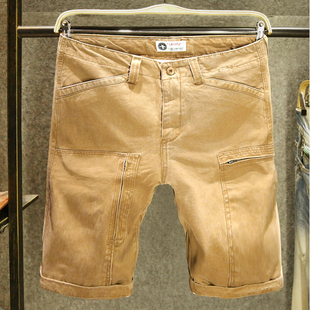 美式复古工装短裤男高级感潮牌痞帅夏季五分裤宽松直筒休闲短裤男