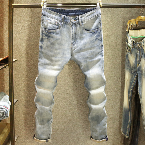 潮流弹力休闲牛仔裤男修身小脚裤