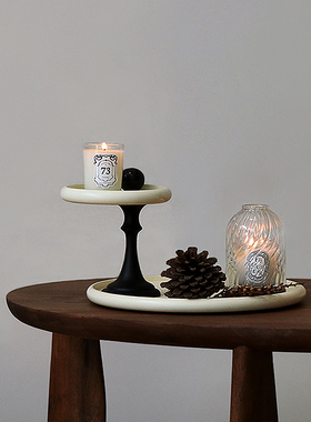 爱屿筑家 艺术感桌面双层置物架玄关收纳香薰托盘杂物整理收纳盘