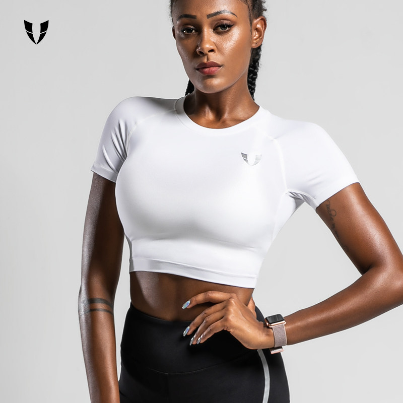 马甲线运动跑步健身服女夏弹力紧身速干吸汗短款训练上衣短袖t恤在类目 运动服/休闲服装, 健身服装, 健身衣中 - 来自Buy2taobao.com提供专业的淘宝代购服务