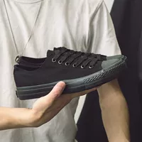 Giày vải trẻ em màu đen cổ điển chính hãng chính hãng 12 tuổi - Plimsolls giầy thể thao nam nike chính hãng