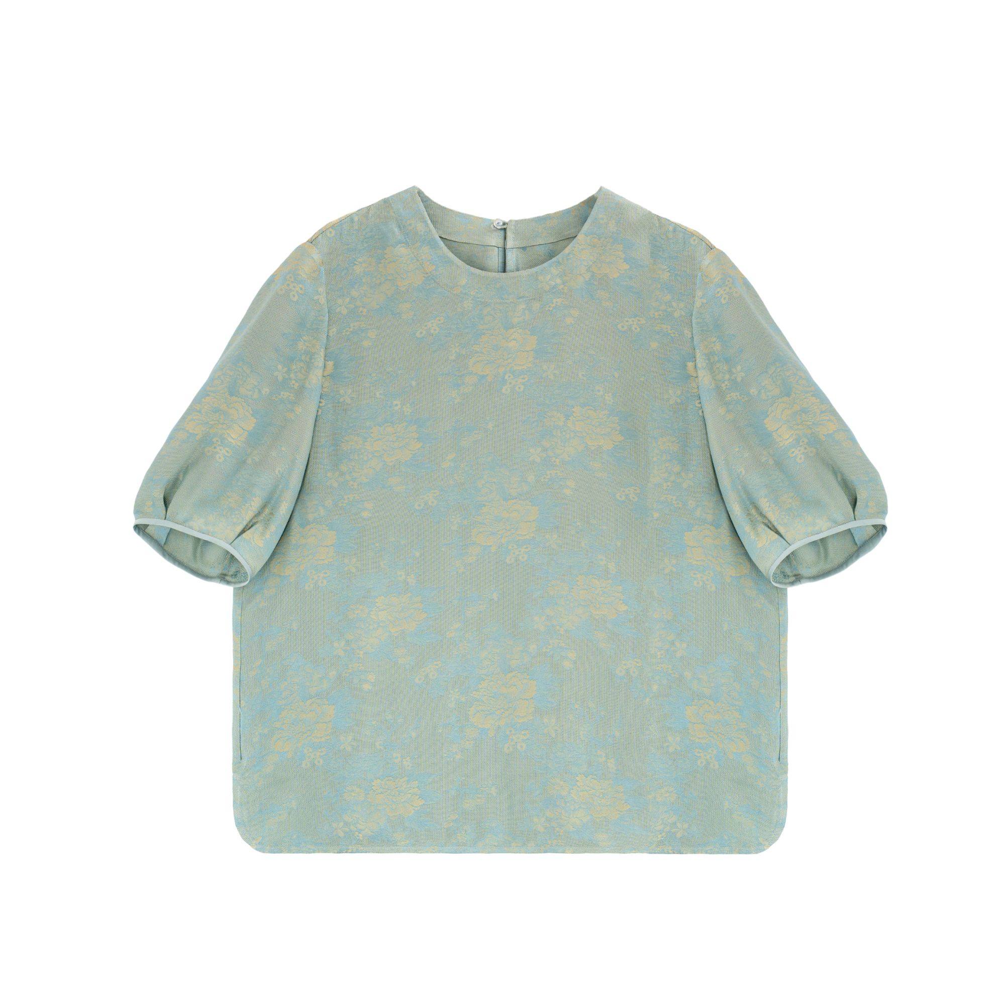 【辰逸】新中式桑蚕丝气质圆领套头中袖国风夏季外套女B517033