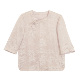 桑蚕丝圆领斜襟正肩宽松小衫 新中式 国风提花上衣A512109 山奈