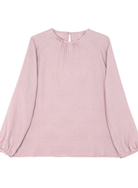 【晚枝】100桑蚕丝新中式国风温柔紫色上衣女G518160