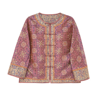 【乐溪】新中式蜀锦桑蚕丝秋季提花开衫外套中国风女外套H511013