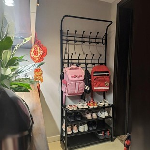 柜衣架家用客厅入户置物鞋 门口挂衣架卧室进门玄关鞋 架衣帽架一体