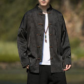 冰丝唐装 中式 汉服夹克外套大码 2025秋冬中国风男装 长袖 休闲立领