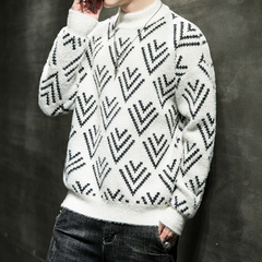 毛衣男士韓版潮流秋冬季新款潮牌寬鬆加厚半高領