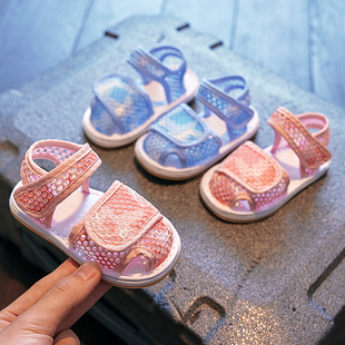 宝宝小布鞋儿童手工千层底布凉鞋小童男女童防滑软底室内老北京夏
