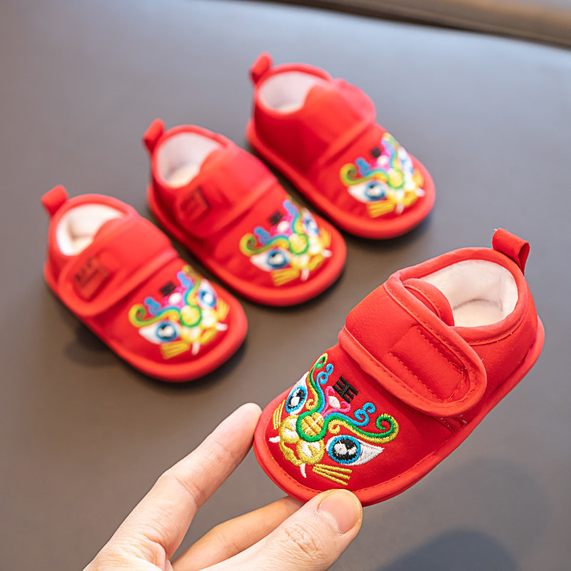婴儿0-1岁虎头鞋子抓周二棉秋冬