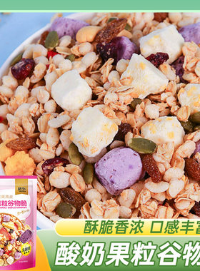 捷氏 酸奶果粒谷物脆340g 坚果谷物冲饮即食干吃燕麦片营养早餐