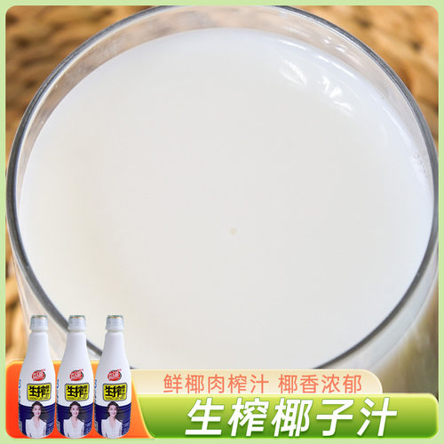 巨人园 生榨椰子汁1.25L*3瓶 植物蛋白饮料椰奶营养早餐椰汁水