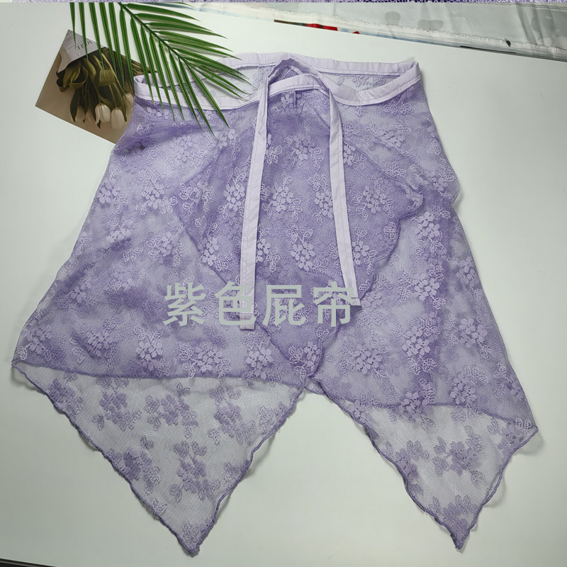 紫色蕾丝屁帘女芭蕾风不规则拼接半身裙女小众叠穿衬衫屁帘裙新款