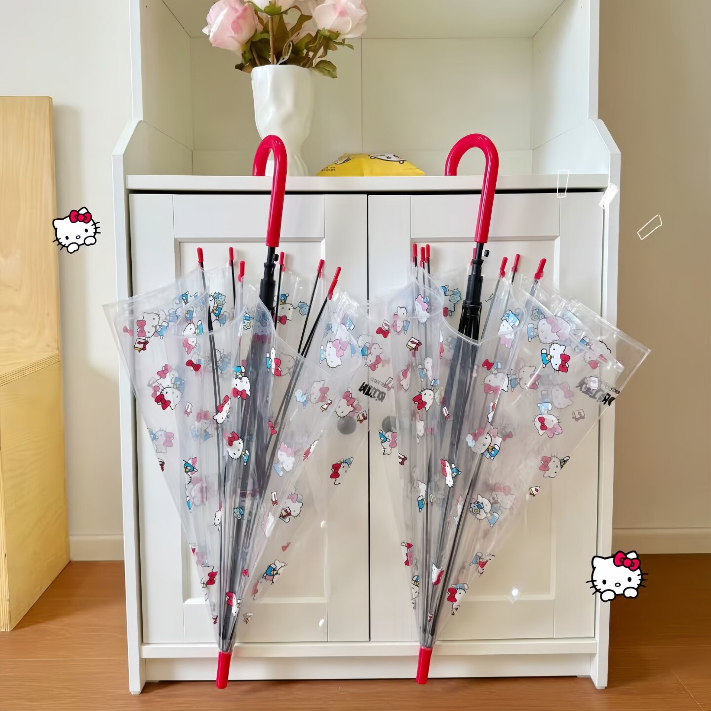 hellokitty儿童雨伞高颜值透明雨伞学生上学专用长柄伞ins小众图片