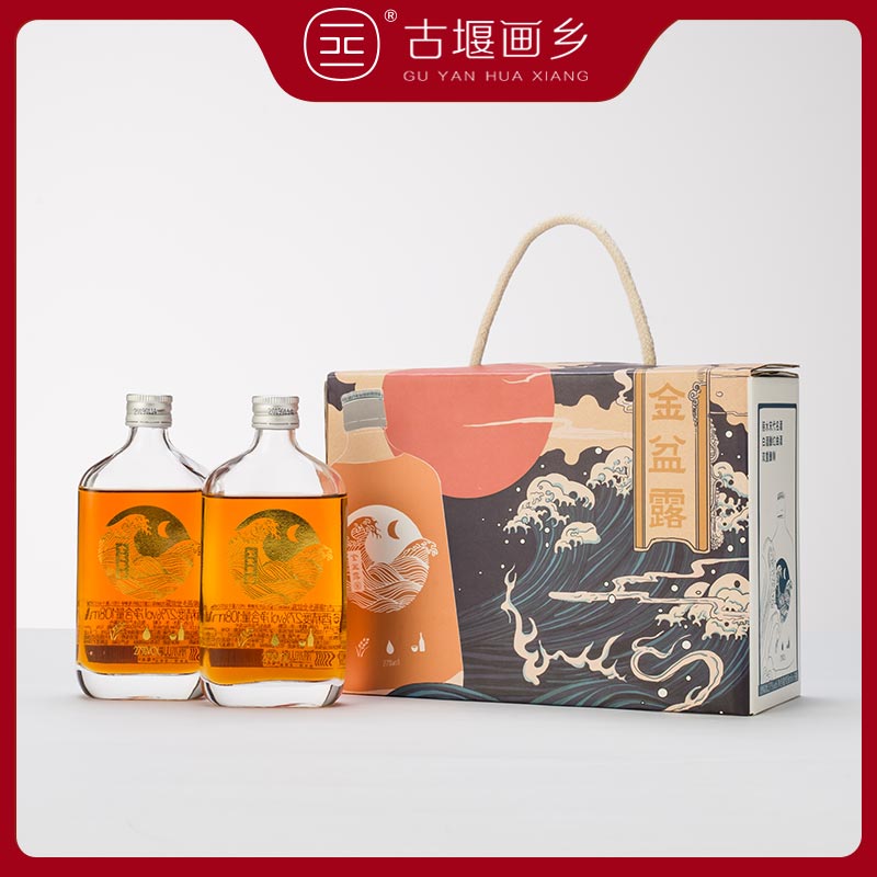 古堰画乡黄酒金盆露礼盒装送礼少女高颜值酒水低度黄酒108ml*6瓶