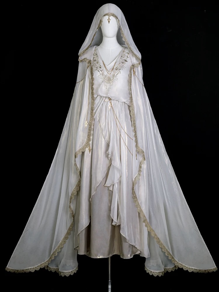 审判天使原创希腊风lolita洛丽塔斗篷刺绣连衣裙斗篷春夏神女表演