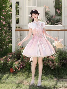 原创国牌落樱笺语中华风lolita少女刺绣流苏汉元素甜美超仙连衣裙