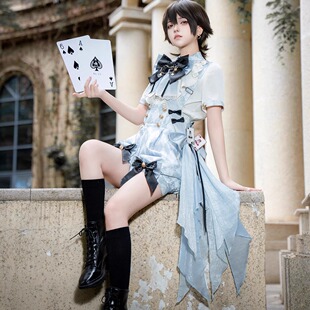 原创正版lolita时空爱丽丝小偶像王子装洛丽塔背带裤上衣花带cos