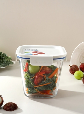 乐扣乐扣LOCK新款高款耐热玻璃保鲜盒饭盒装汤碗家用微波炉950ml