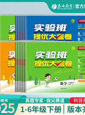 2025春小学实验班提优大考卷一二三四五六年级上下册语文人教RJ数学苏教SJ英语外研社12356年级同步教材提优测评卷春雨官方旗舰店