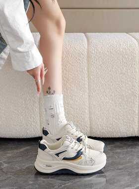 正品天下女鞋20266新款厚底运动休闲增高网面德训阿甘鞋