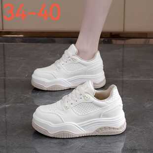 正品龙仔女鞋Q06春季皮面阿甘鞋休闲内增高百搭运动37