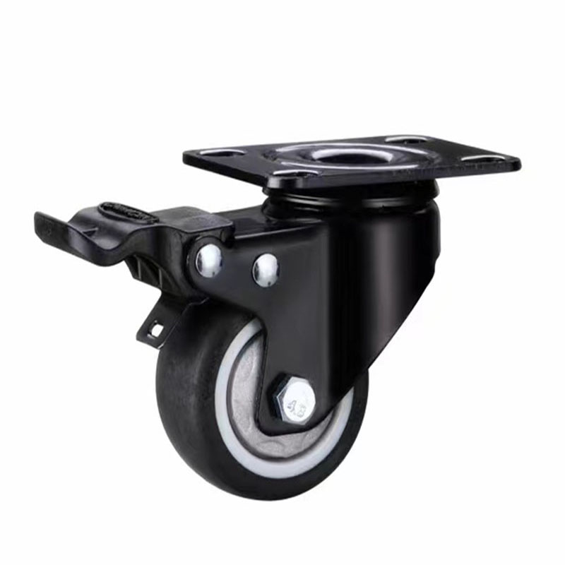 2寸万向轮静音橡胶带刹车家具