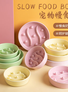 陶瓷防噎防翻猫狗慢食碗