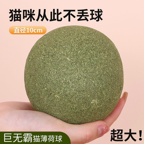 亚马逊跨境新品10cm超大薄荷球空心薄荷球新款猫咪磨牙洁齿款