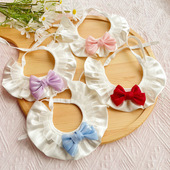 25春款 宠物围兜狗狗口水巾珠光质感猫咪围领蝴蝶结小型犬围嘴公主