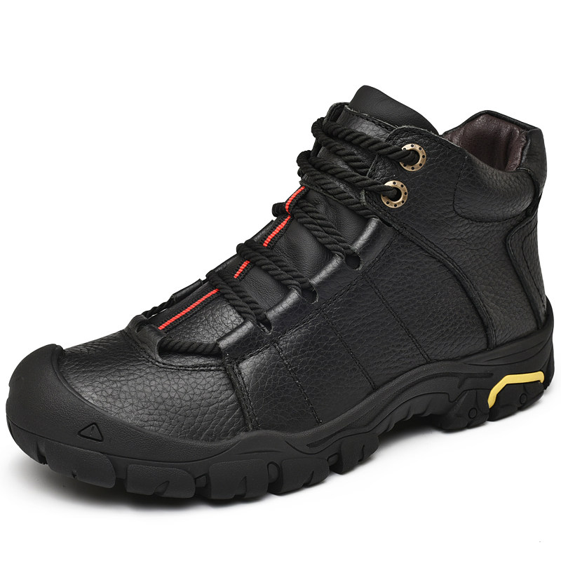 JIANTENG RAM BROKEN CODE CLEARANCE SPECIAL SNOW BOOTS MENS LEATHER OUTDOOR MOUNTAINEERING WINTER VELVET THICKENED WARM COTTON SHOES