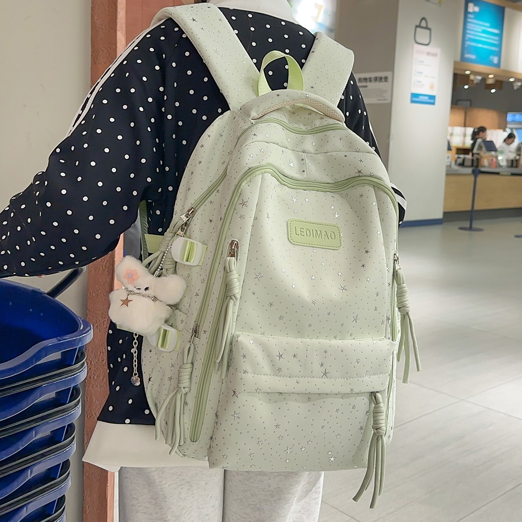 韩系多层大容量双肩背包