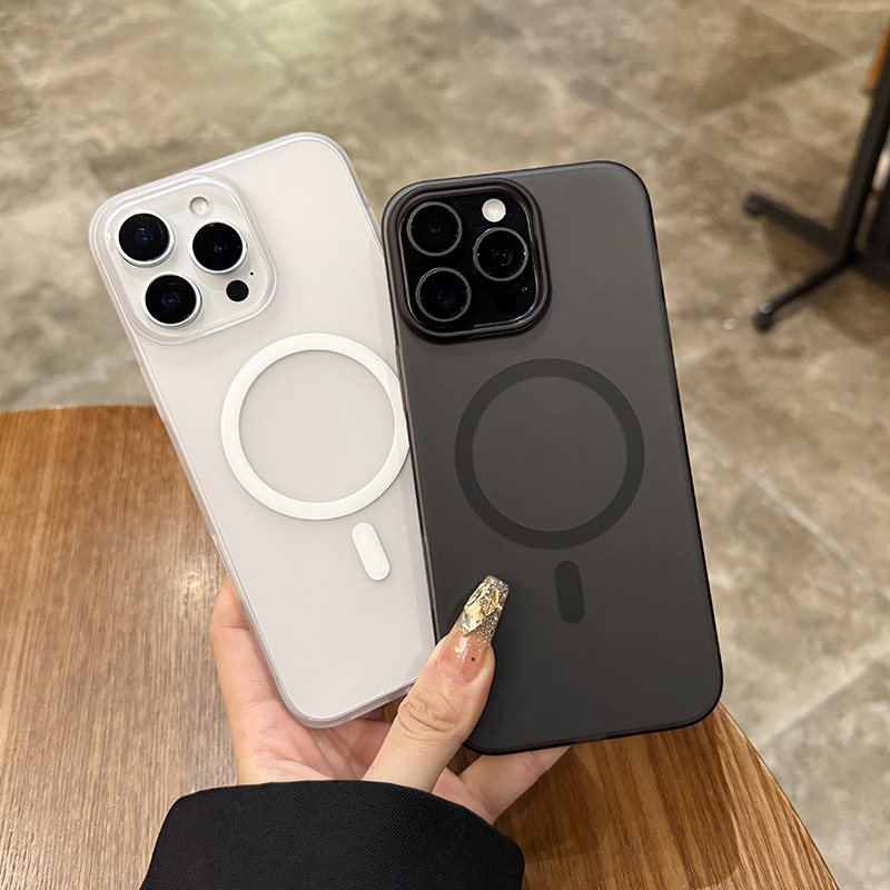 云寅适用于苹果16promax手机壳新款透明磨砂iPhone18pro简约高级感15无线磁吸14雾面13情侣款12防摔17pro硬