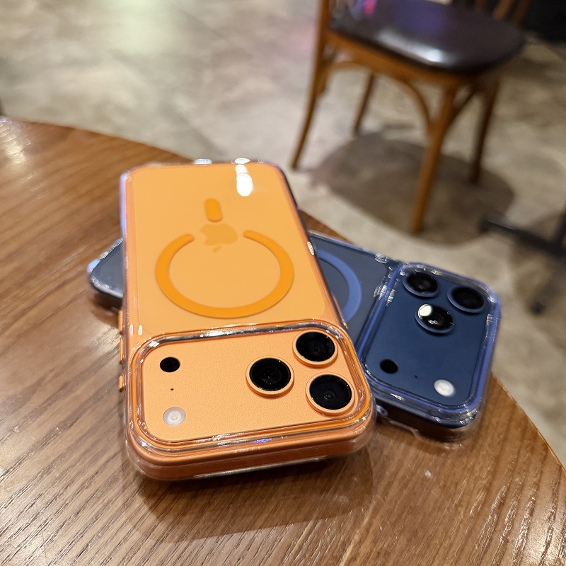 新款彩圈无线磁吸适用于苹果17promax手机壳轻薄透明膜iPhoneAir简约高级感16plus防摔散热高级感15/14男女