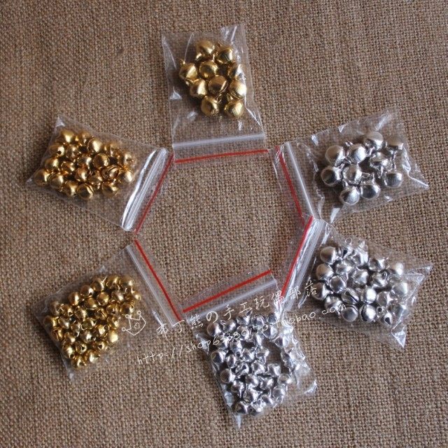 铁质扁口小铃铛 金色银色6m8m10m 特价