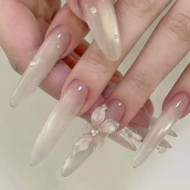 手工穿戴甲高级立体雕花气质显白