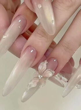手工穿戴甲高级立体雕花气质显白