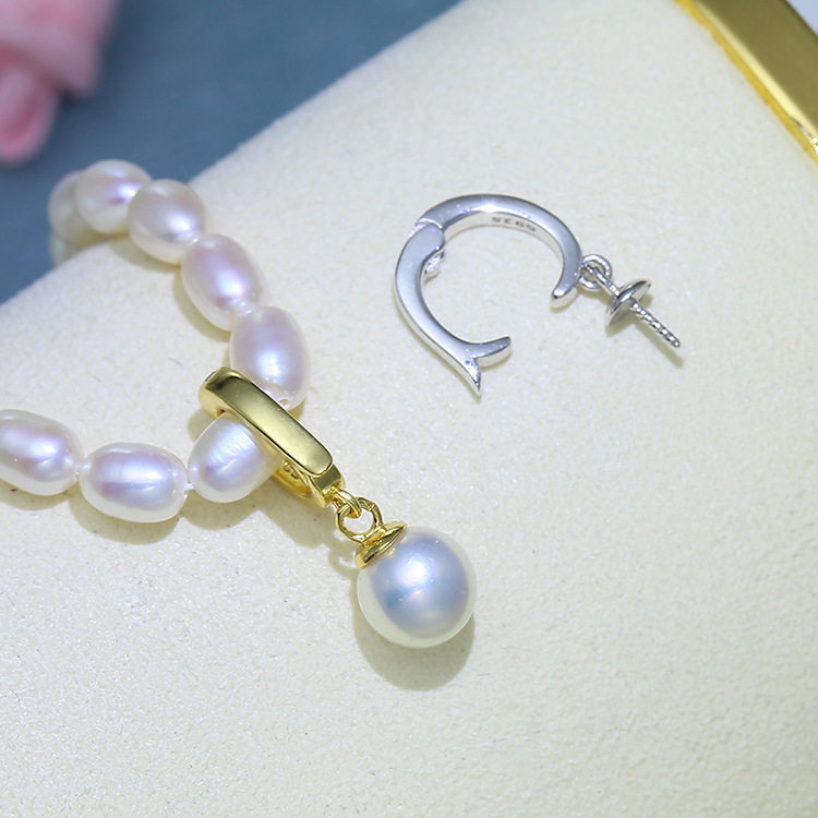 DIY配件 S925纯银一款多用吊坠项链坠珍珠空托配饰搭扣 夹扣 银托,饰品/流行首饰/时尚饰品新,其他DIY饰品配件,淘宝优惠券,粉丝福利购,淘宝优惠卷