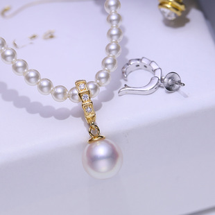 DIY配件 S925纯银珍珠吊坠扣空托高级感项链坠子可打开拆卸7-12